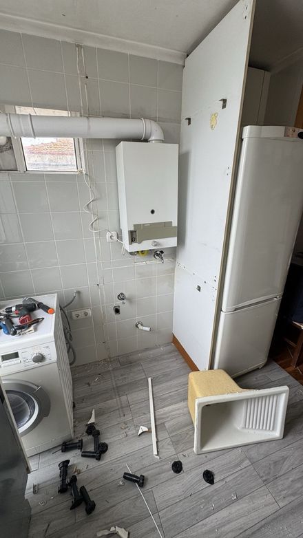 Kitchen furniture demolition before new installation