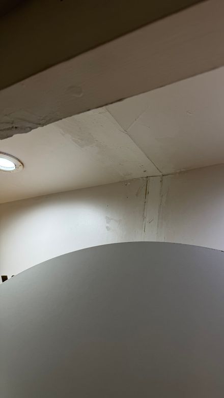 Ceiling corner above the display unit after installation